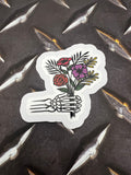 Skeleton Hand Flowers Sticker | Gothic Floral Vinyl Sticker